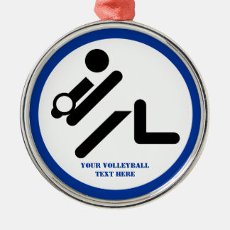 Volleyball-Spieler schwarz, weiß, blau Ikone benut Ornament Aus Metall