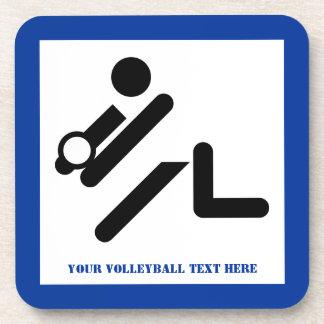 Volleyball-Spieler schwarz, weiß, blau Ikone benut Untersetzer