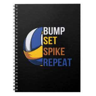 Volleyball-Spieler   Set Spike Wiederholung Notizblock