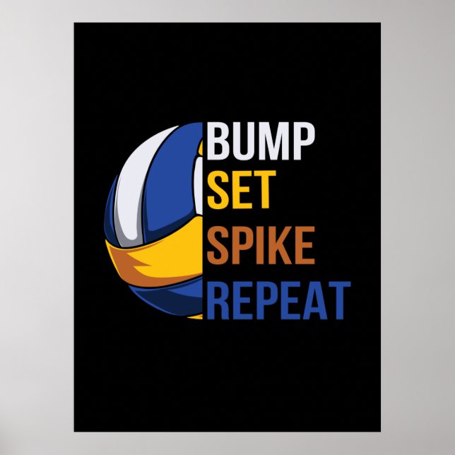Volleyball-Spieler | Set Spike Wiederholung Poster (Vorne)