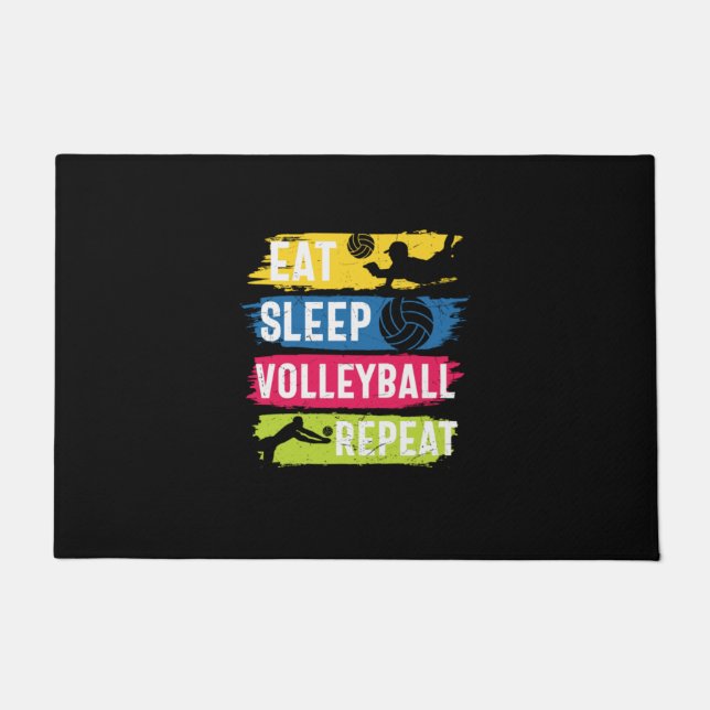 Volleyball-Spieler | Sleep Volleyball wiederholen Fußmatte (Vorderseite)