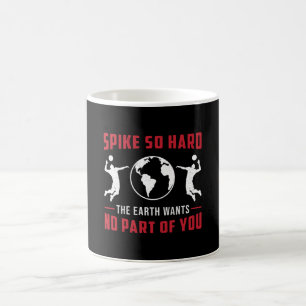 Volleyball-Spieler Spiegelung so hart Beach Volley Kaffeetasse