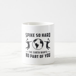 Volleyball-Spieler-Spiel so hartes Volleyball-Gesc Kaffeetasse