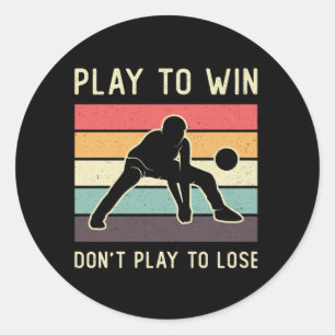 Volleyball Spieler spielen, um zu gewinnen, spiele Runder Aufkleber