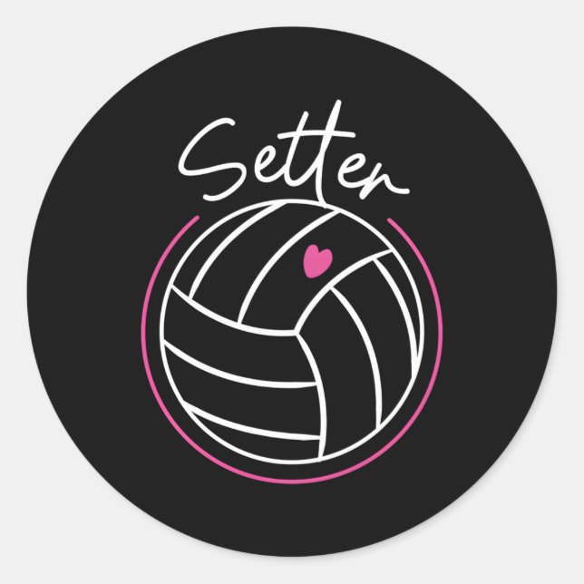 Volleyball Spieler Team Setter Runder Aufkleber (Vorderseite)