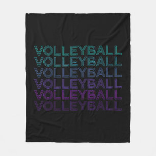 Volleyball Spieler Team Trainer Retro Fleecedecke