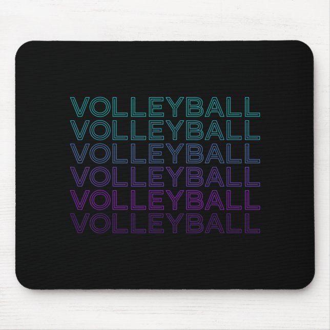 Volleyball Spieler Team Trainer Retro Mousepad (Vorne)