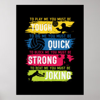 Volleyball-Spieler | Tough Quick Strong Poster