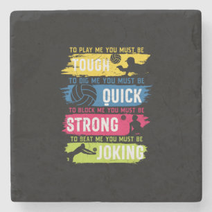 Volleyball-Spieler Tough Quick Strong Steinuntersetzer