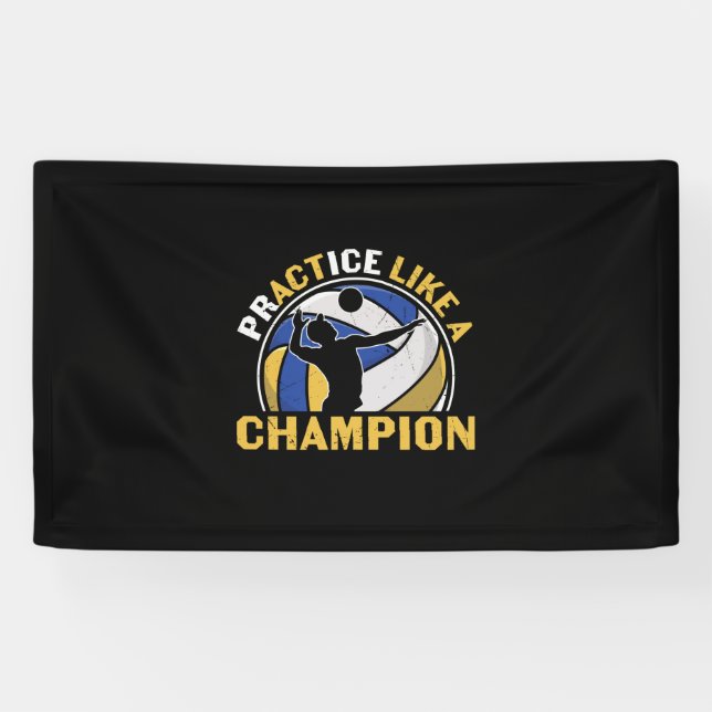 Volleyball-Spieler | Üben wie ein Champion Banner (Horizontal)