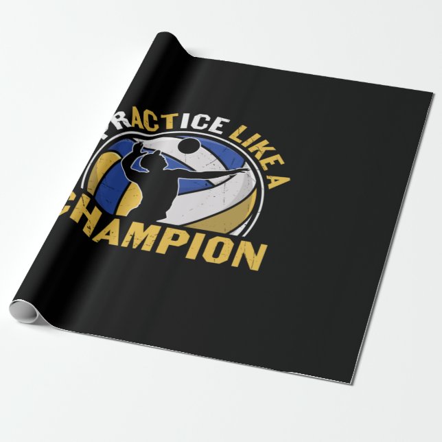 Volleyball-Spieler | Üben wie ein Champion Geschenkpapier (Ungerollt)