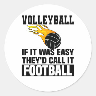 Volleyball-Spieler-Vergleich Flame Volleyball Runder Aufkleber