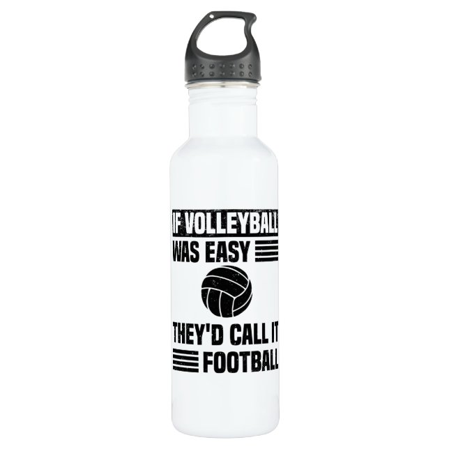 Volleyball-Spieler vergleicht Fußball-Volleyball Edelstahlflasche (Vorderseite)
