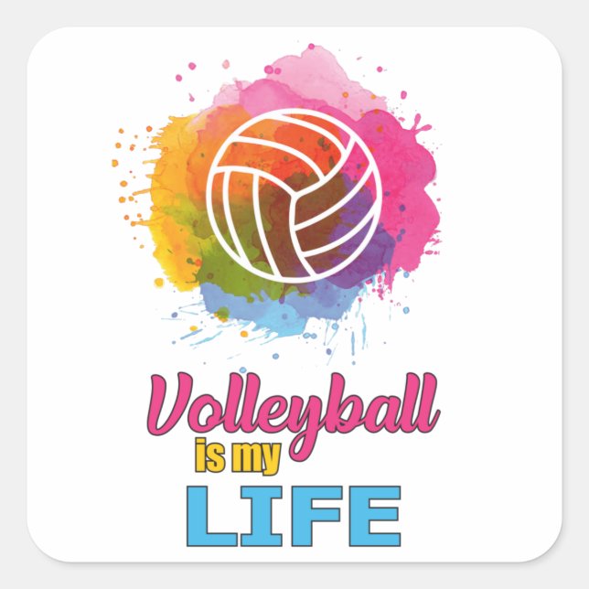 Volleyball Spieler Volleyball Beach Team Geschenki Quadratischer Aufkleber (Vorderseite)