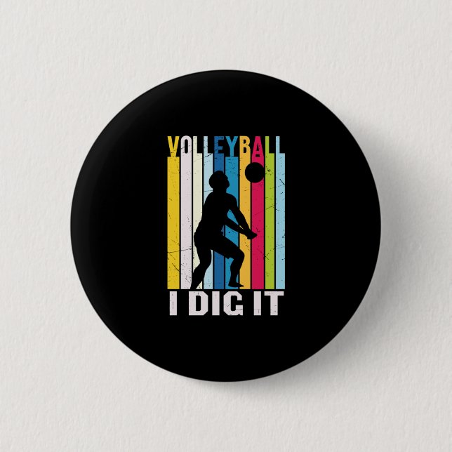 Volleyball-Spieler | Volleyball I Dive It Button (Vorderseite)