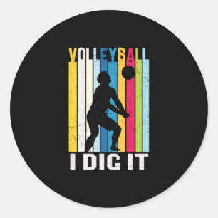 Volleyball-Spieler Volleyball I Dive It Runder Aufkleber