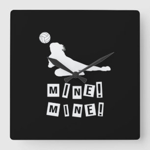 Volleyball-Spieler   Volleyball Mine Quadratische Wanduhr