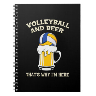 Volleyball-Spieler Volleyball und Bier Notizblock