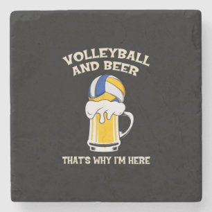 Volleyball-Spieler Volleyball und Bier Steinuntersetzer