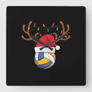 Volleyball-Spieler Volleyball - Weihnachten Quadratische Wanduhr