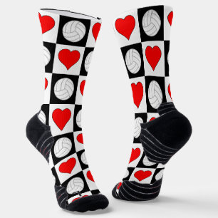 Volleyball Spieler Volleyballs und Herz Muster Socken