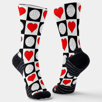 Volleyball Spieler Volleyballs und Herz Muster Socken