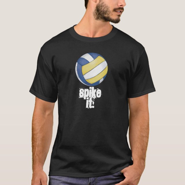 Volleyball Spike It! Dunkle T - Shirt (Vorderseite)