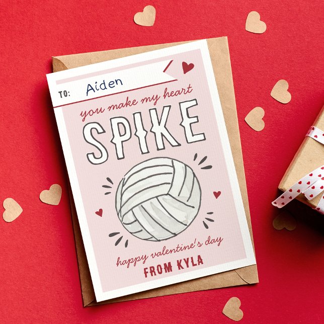Volleyball Spike Valentinstag Card Einladung (Von Creator hochgeladen)