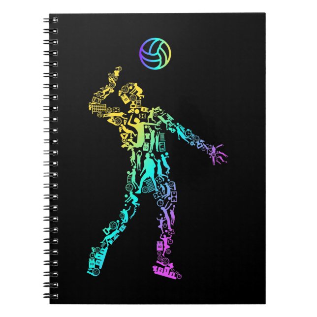 Volleyball Sport Elements Volleyball Spieler Notizblock (Vorderseite)