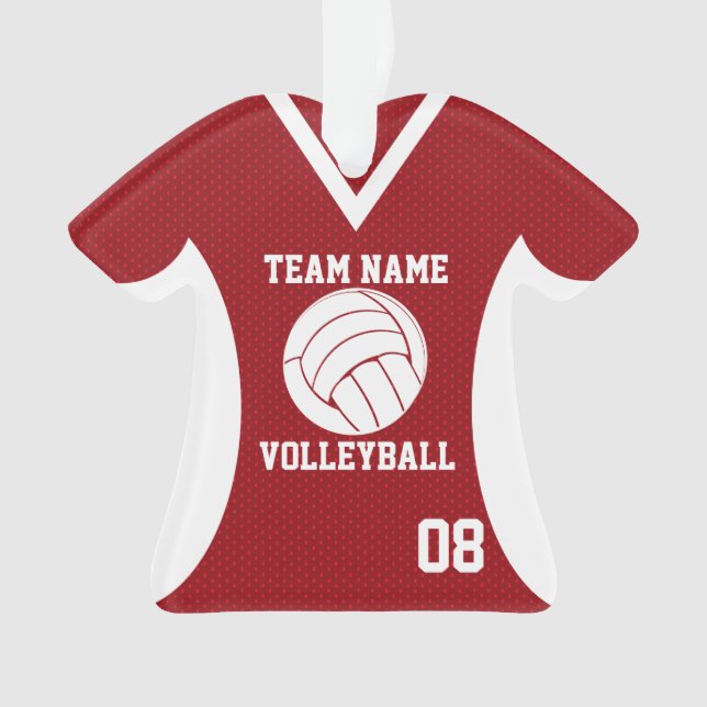 Volleyball Sport Jersey Rouge avec photo (devant)