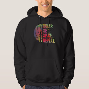 Volleyball Sport Lover Bump Set Spike Wiederholung Hoodie