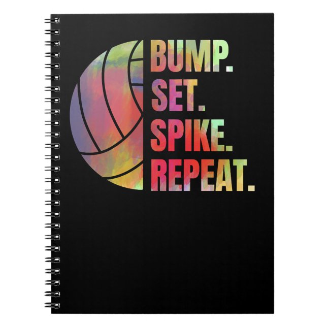 Volleyball Sport Lover Bump Set Spike Wiederholung Notizblock (Vorderseite)