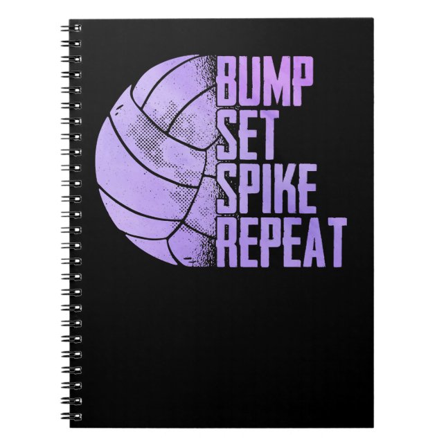 Volleyball Sport Lover Bump Set Spike Wiederholung Notizblock (Vorderseite)