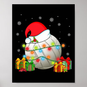 Volleyball Sport Weihnachten Weihnachtsmannmütze W Poster
