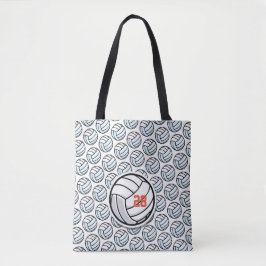 Volleyball Sport White Black Orange Team Nummer Tasche