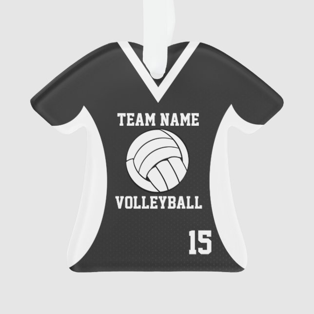 Volleyball Sports Jersey Black mit Foto Ornament (Vorderseite)