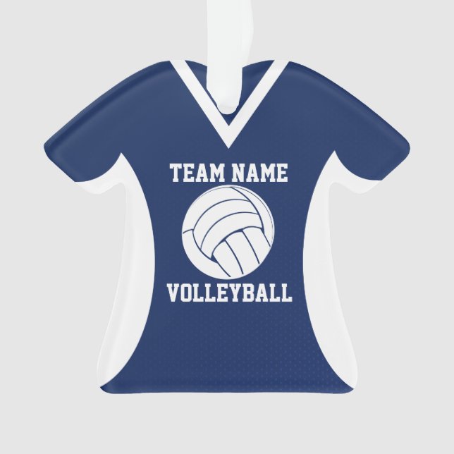 Volleyball Sports Jersey Blue Ornament (Vorderseite)