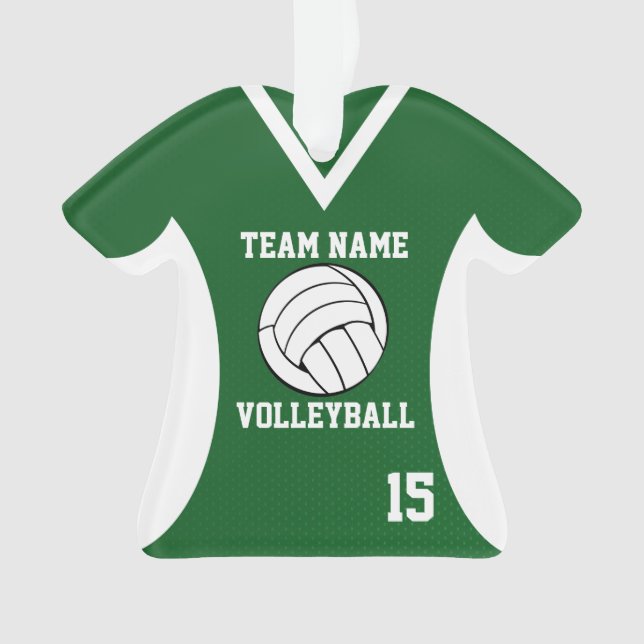 Volleyball Sports Jersey Green mit Foto Ornament (Vorderseite)