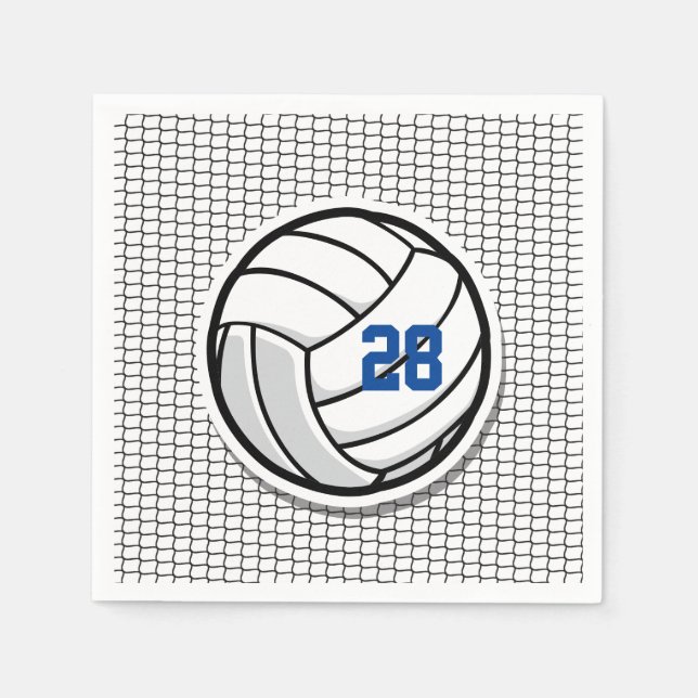 Volleyball Sportteam Anzahl Farben Spaß Serviette (Vorderseite)