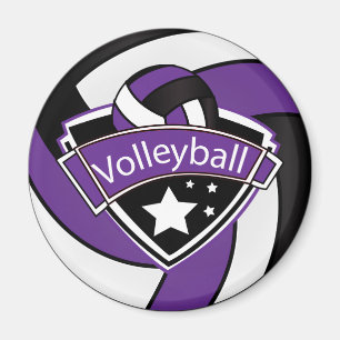 Volleyball Star Player - Lila, weiß und schwarz Magnet