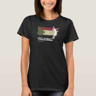 Volleyball Sudan Flag Mädchen Volleyball Frauen T-Shirt