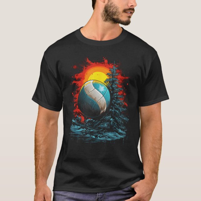 Volleyball Sunset Graphic T-Shirts Volleyball Love (Vorderseite)
