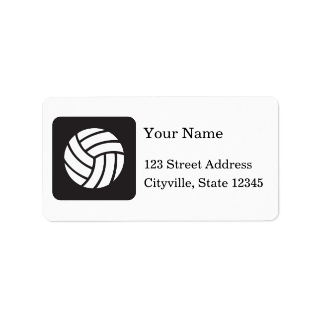 Volleyball-Symbol Adressaufkleber (Vorne)