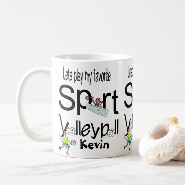 Volleyball-Tasse Sport Kaffeetasse (Mit Donut)