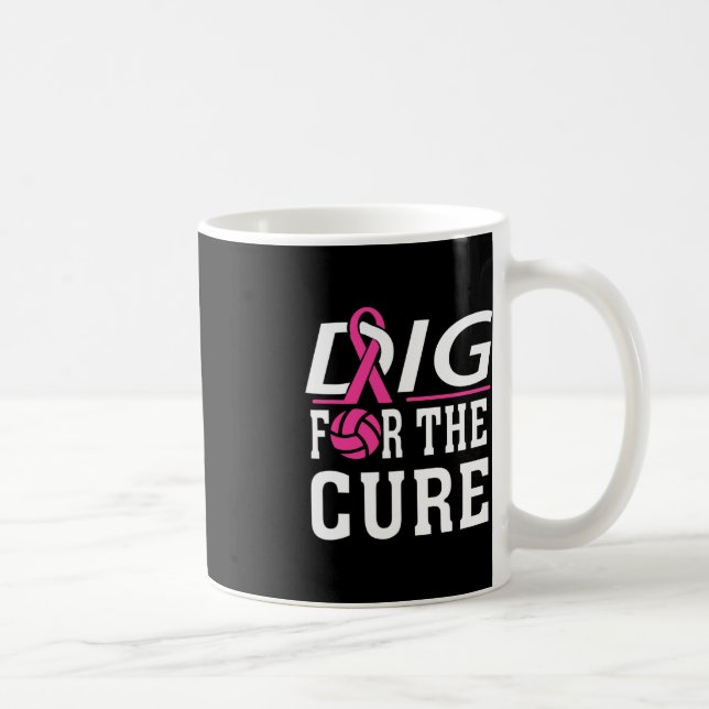 Volleyball Team Brustkrebs-Bewusstsein Kaffeetasse (Rechts)