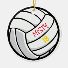 Volleyball Team Custom Player Number Year Keramik Ornament
