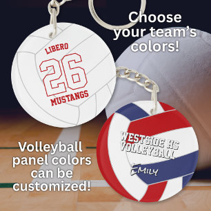 Volleyball Team Geist rot blau oder JA Farben Schlüsselanhänger