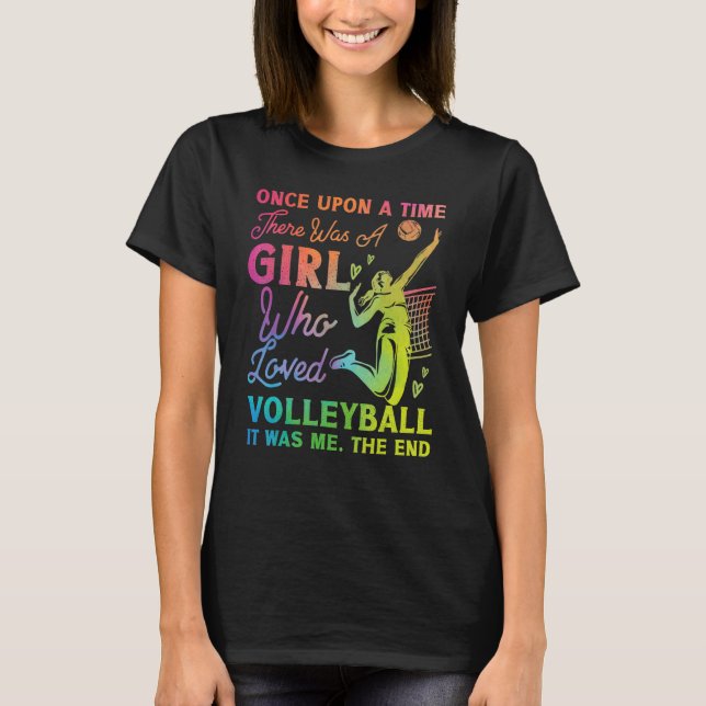 Volleyball Team Girl Wasserfarbe einmal auf T-Shirt (Vorderseite)
