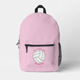 Volleyball Team Name Custom Sports Rose pink Print Bedruckter Rucksack