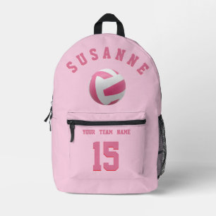 Volleyball Team Name Custom Sports Rosen rosa Bedruckter Rucksack